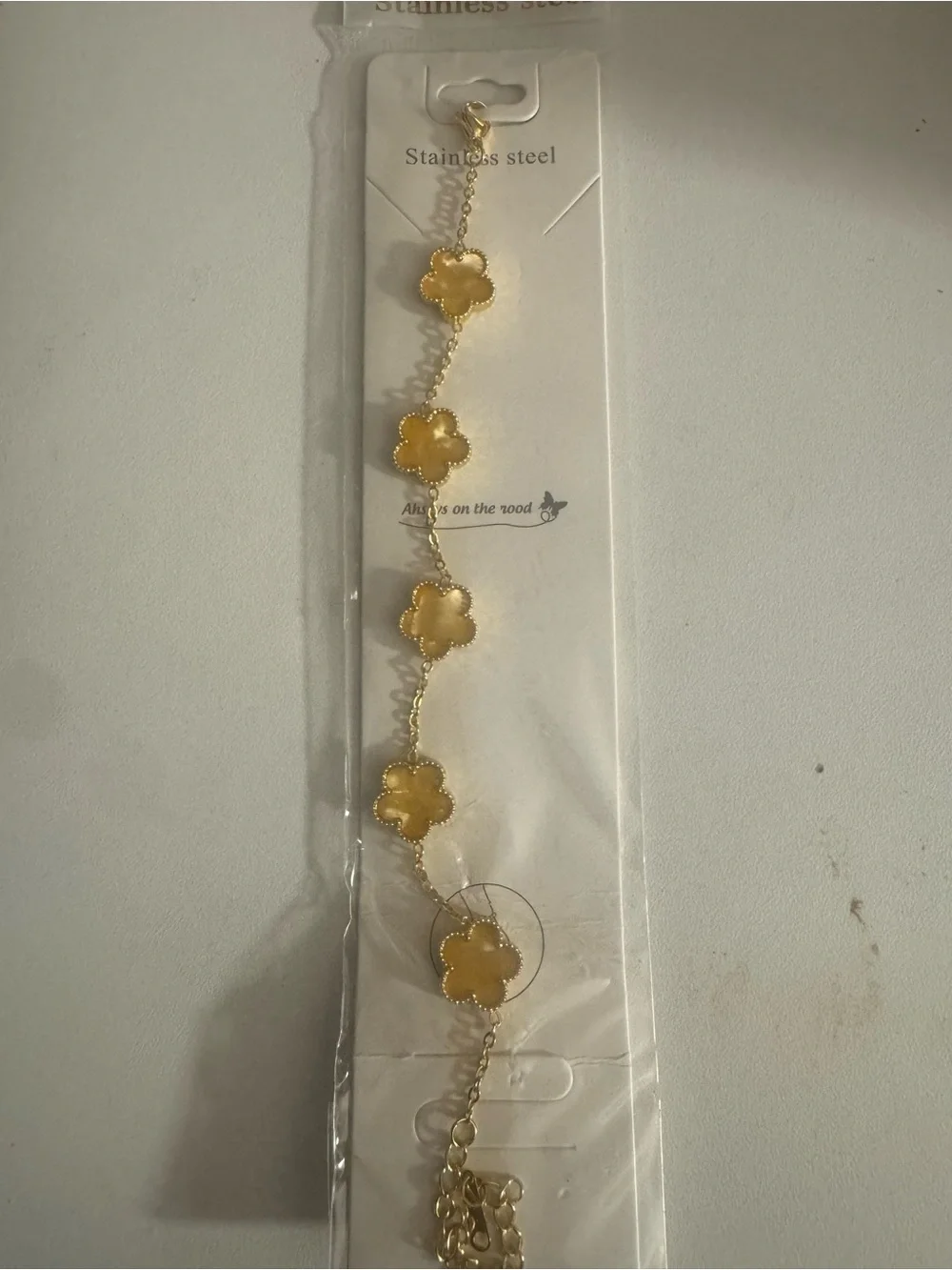 Gold Clover Link Bracelet - Unbranded